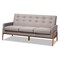 Baxton Studio Perris Mid-Century Light Grey Upholstered Walnut Finished Wood Sofa 160-10252 - alternate 1